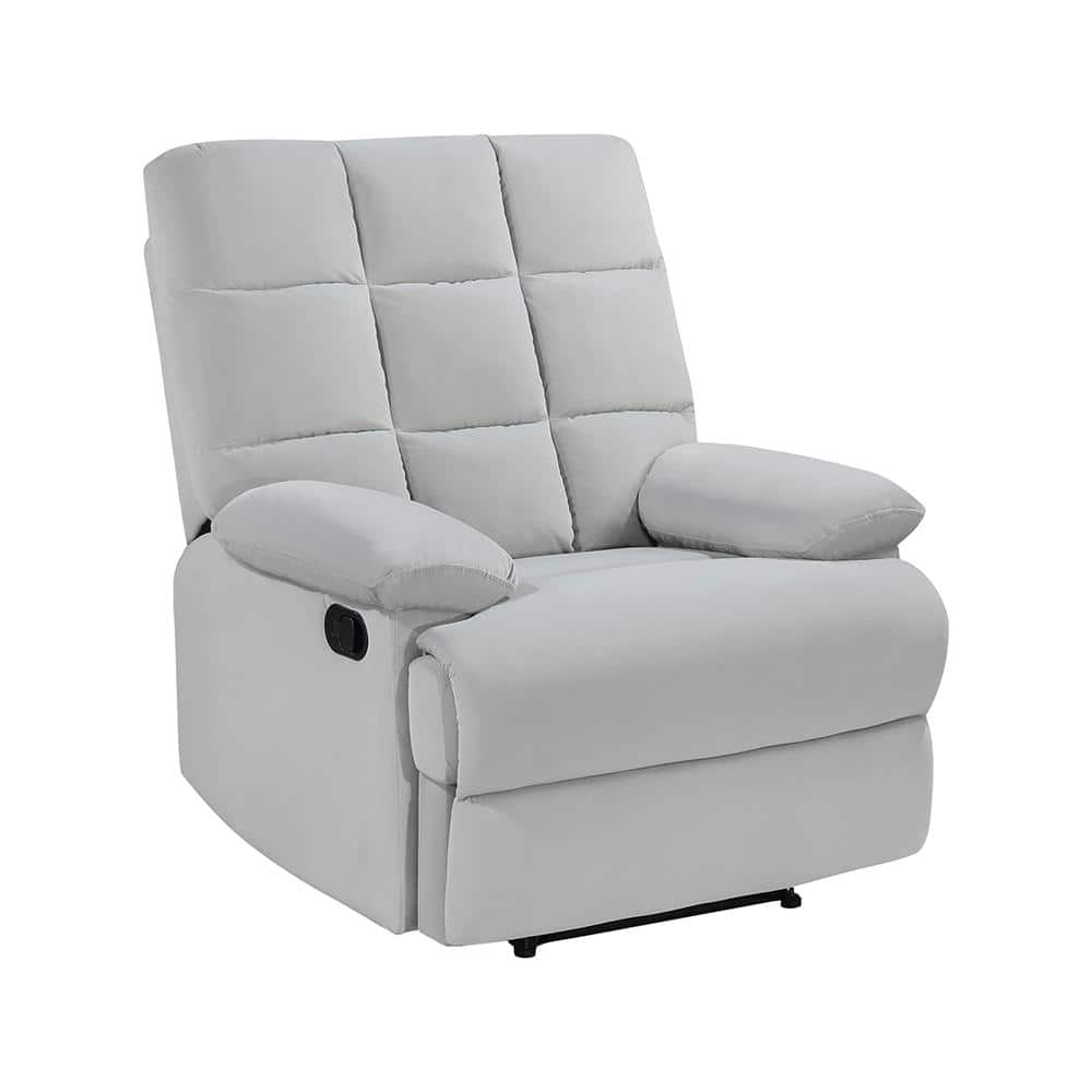 Berenson Light Gray Velvet Recliner