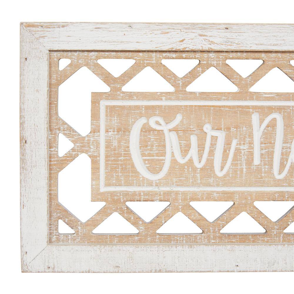 White and Beige Rustic Wood Farmhouse Wall Decor Set