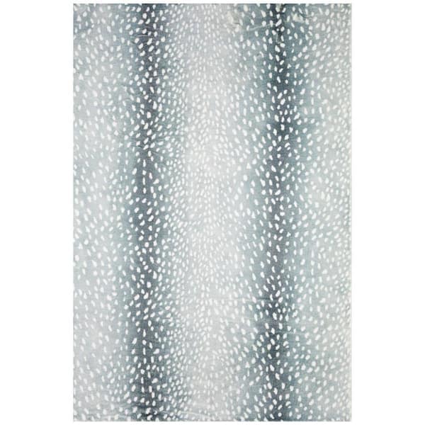 HomeRoots 8 X 10 Gray Animal Print Runner Rug