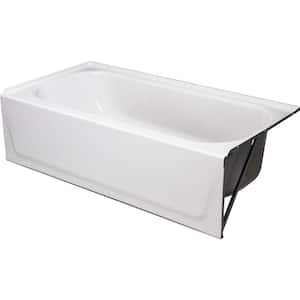 Aloha 60 in. x 30 in. Alcove Soaking Bathtub with Right Drain in White