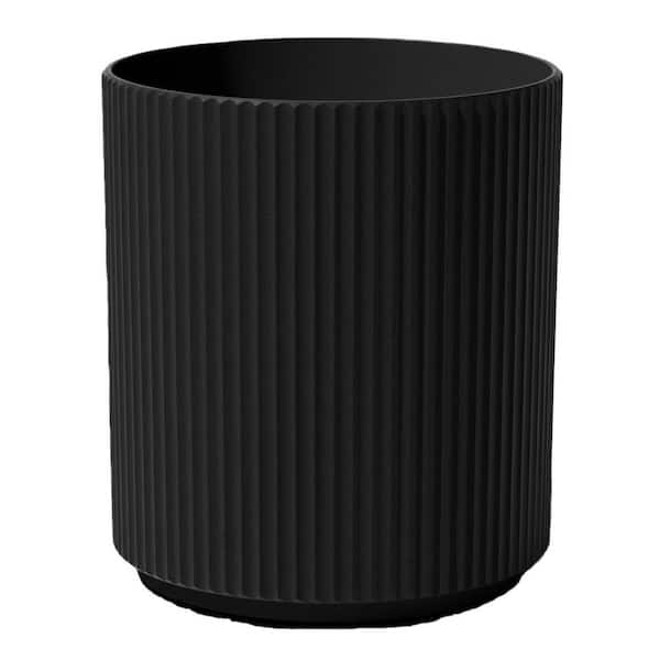 18.5 in. D x 18.5 in. W x 20 in. H Plastic Black Mason Series Large Round Demi Planter (Indoor/Outdoor)