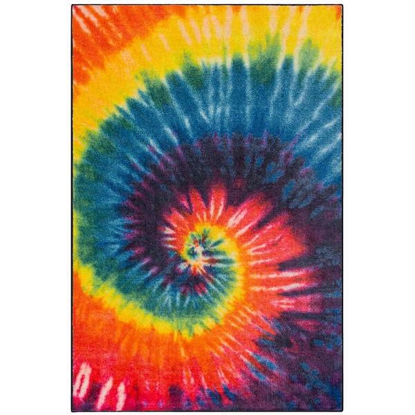 Mohawk Home Tie Dye Swirl Rainbow 8 ft. x 10 ft. Contemporary Area Rug  049315 - The Home Depot