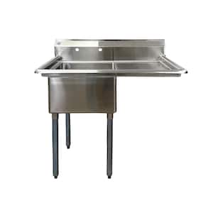 39 in. Stainless Steel right 1-Compartment Commercial Sink