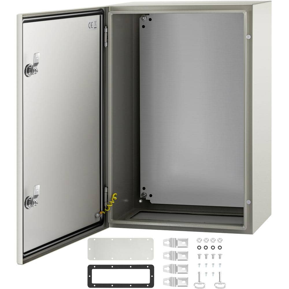 Electrical Enclosure 24 in. x 16 in. x 10in. NEMA 4X Carbon Steel Reinforced Lock and Hinge Electrical Junction Box,Gray price history on PriceWatchPro