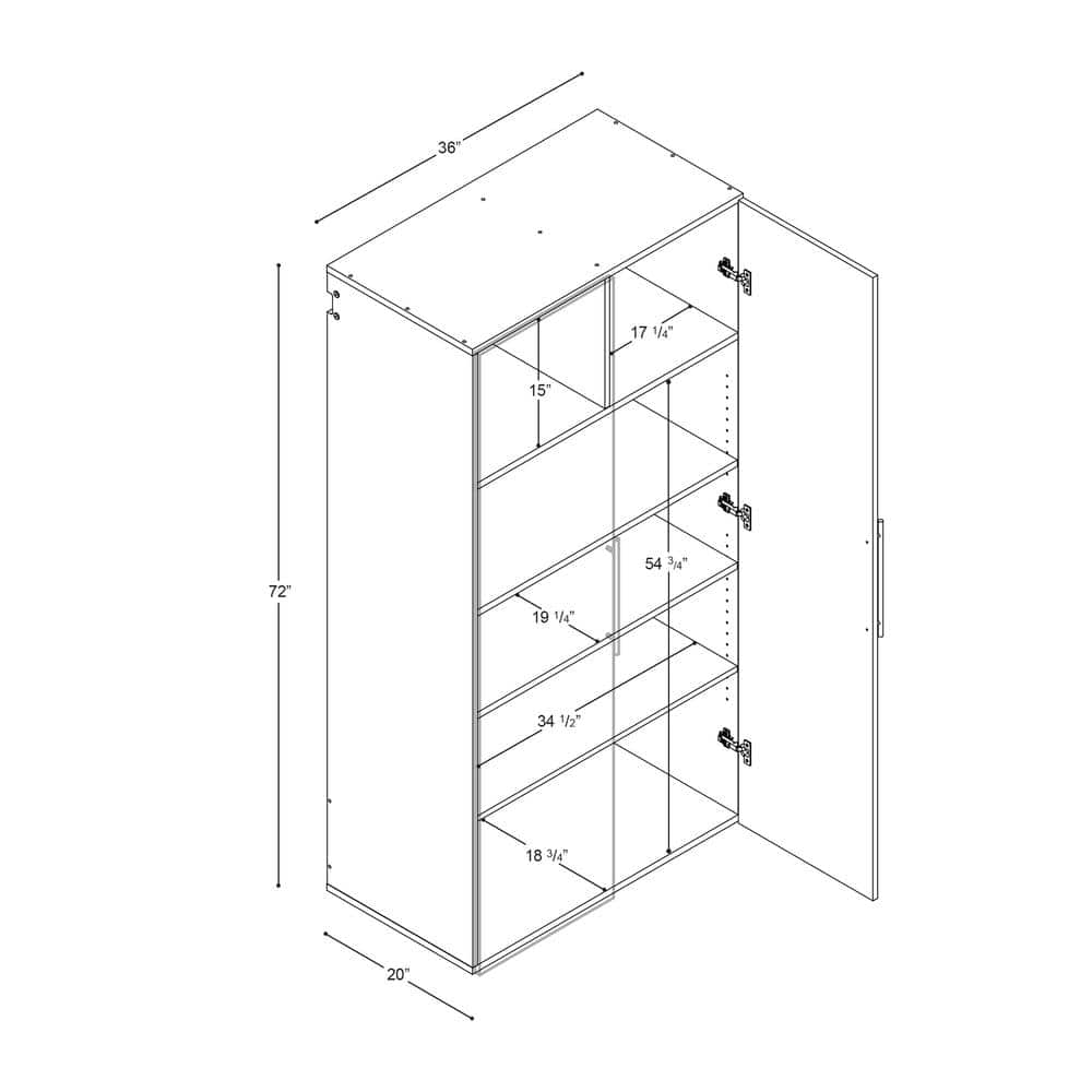 Prepac Black Large Adjustable Shelving Storage Cabinet