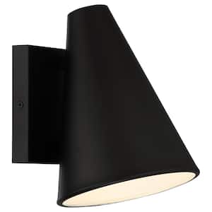 1-Light Black LED Outdoor Wall Lantern Sconce (1-Pack)