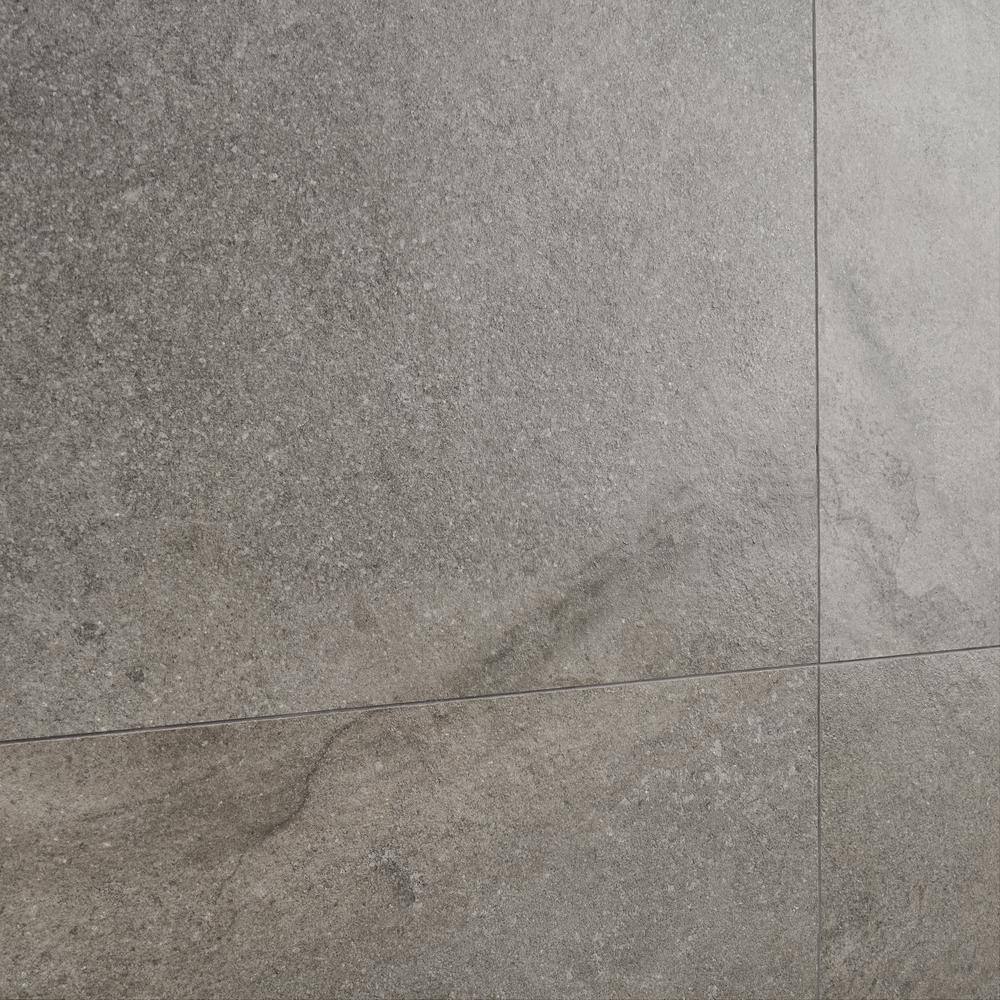 District 24" x 24" Matte Gray Porcelain Floor and Wall Tile
