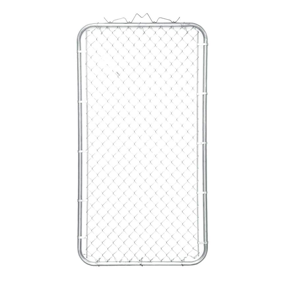 Chain Link Fence 42 in. W x 72 in. H Galvanized Steel Walk Gate
