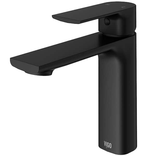 Davidson Single Handle Single-Hole Bathroom Faucet in Matte Black