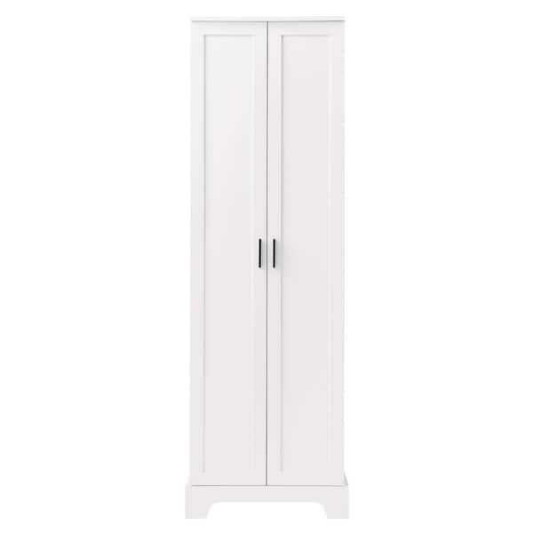 Anky 23.3 in. W x 16.9 in. D x 71.2 in. H White MDF Freestanding Bathroom Storage Linen Cabinet