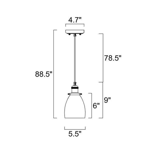 Edvivi Mateo 1-Light Black and Antique Brass Mini Pendant