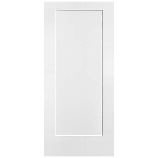 Masonite 36 in. x 80 in. 1-Panel Lincoln Park Single Bore Hollow Core Ultra Pure White Molded Composite Interior Door Slab
