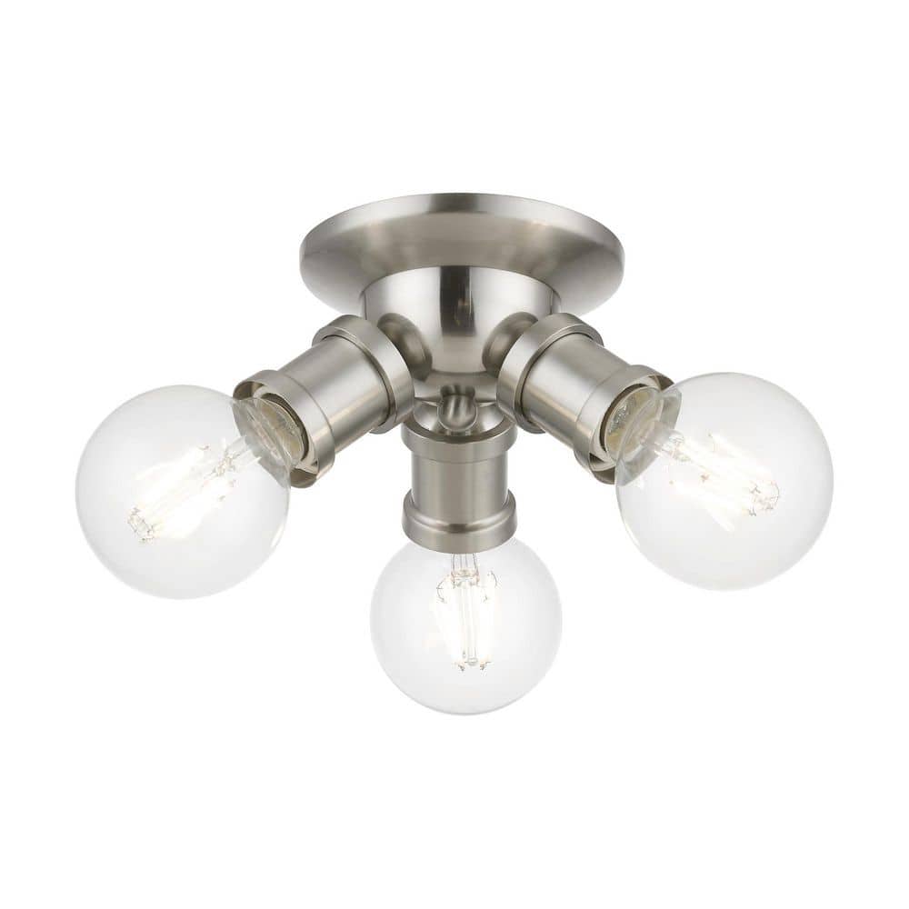 Lansdale 7" Brushed Nickel 3-Light Transitional Flush Mount
