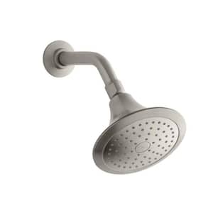 Forte 1-Spray 5.5 in. Single Wall Mount Fixed Shower Head in Vibrant Brushed Nickel