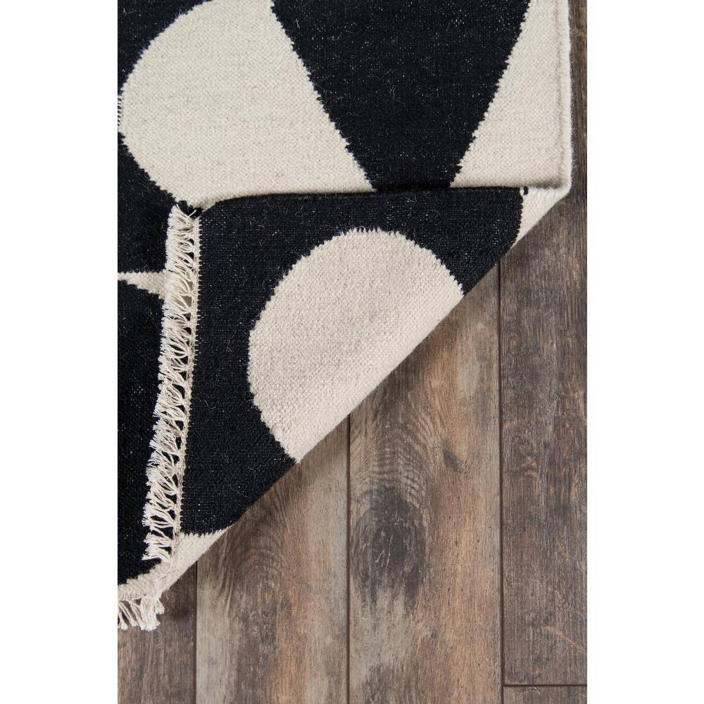 Black and White Geometric Wool Handmade Runner Rug