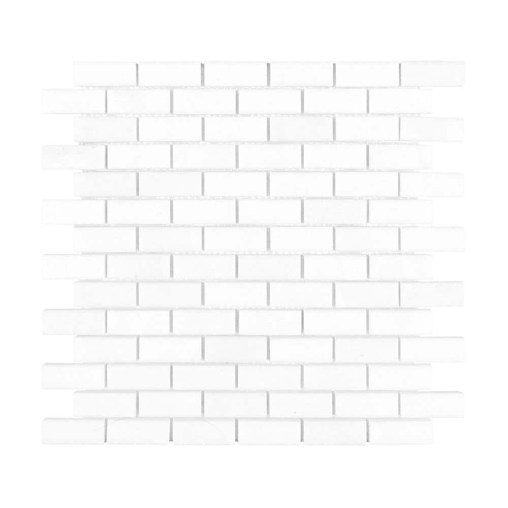 Hailstone White 11.75 in. x 11.5 in. Interlocking Polished Marble Mosaic Tile (14.07 sq. ft./Case) price history on PriceWatchPro