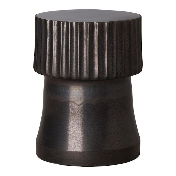 Emissary Alex 18 in. H Gunmetal Round Ceramic Garden Stool