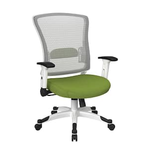 SPACE Seating Mesh Adjustable Height Cushioned Swivel Tilt Ergonomic Managers Chair in Green with Adjustable Arms