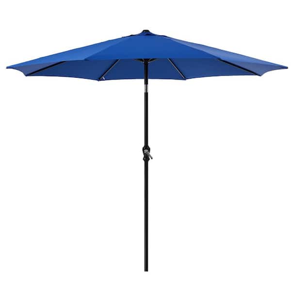 Unbranded Market Umbrella, 9 ft. Metal Market Patio Umbrella in Blue
