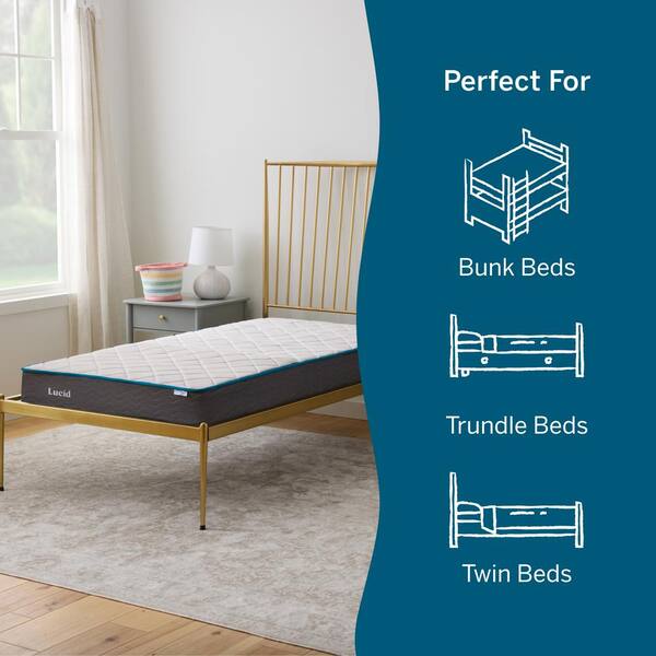 Lucid Comfort Collection 7 in. Firm Bonnell Spring Tight Top Twin XL Mattress LUCC07TXGRSP