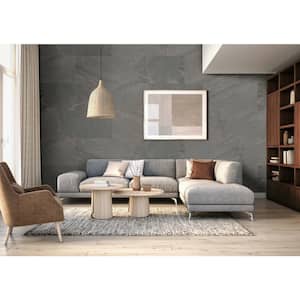 Yardan Graphite 24 in. x 48 in. Matte Porcelain Floor and Wall Tile (7.64 sq. ft./Each)