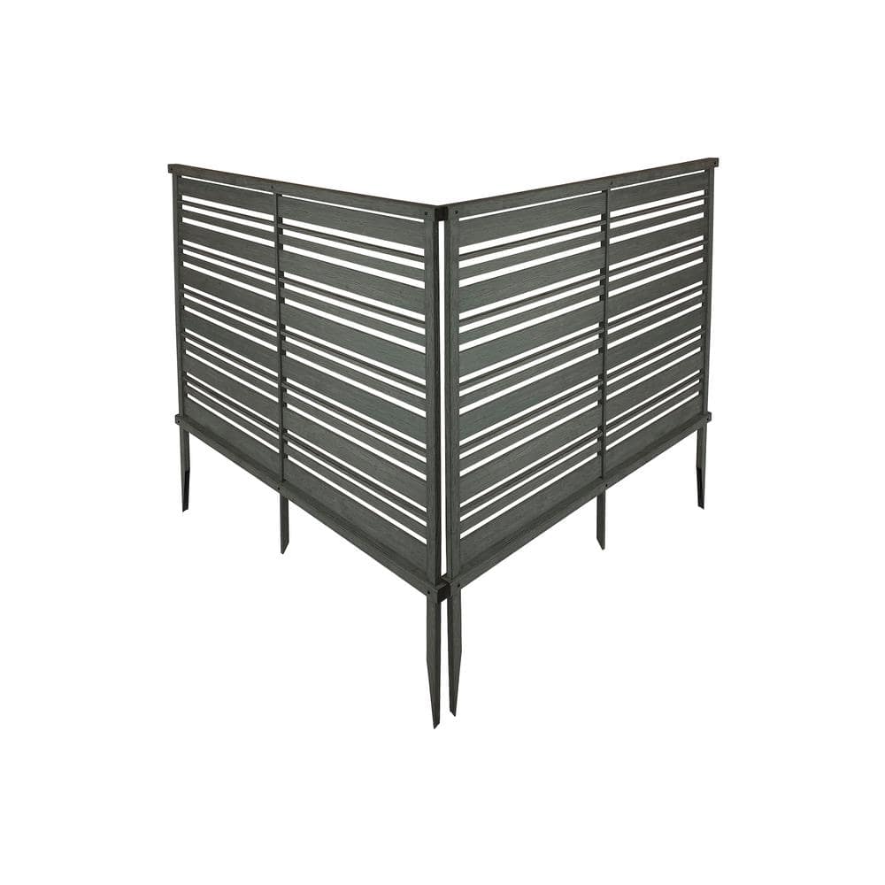 Enclo Privacy Screens Fresno 4 ft. H x 5.3 ft. W Charcoal Color WoodTek