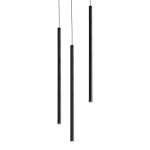 Point 9-Watt Integrated LED Black Pendant with Steel Shade