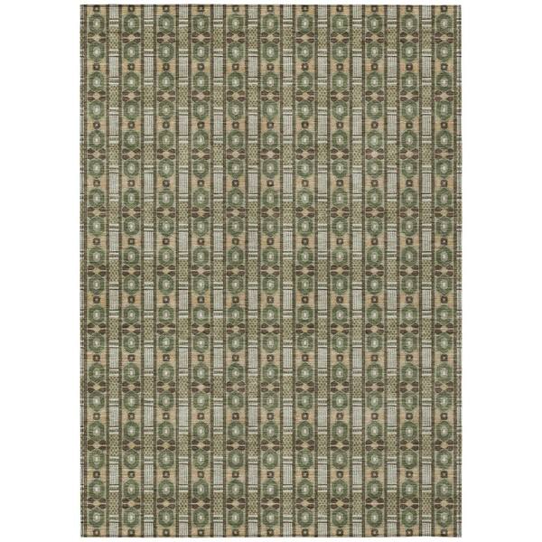 Chantille Machine Washable Indoor/Outdoor Abstract ACN2860 Olive 10 ft. x 14 ft. Area Rug