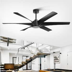 Hector II 65 in. 6 Fan Speeds Black Ceiling Fan with Remote Control Included