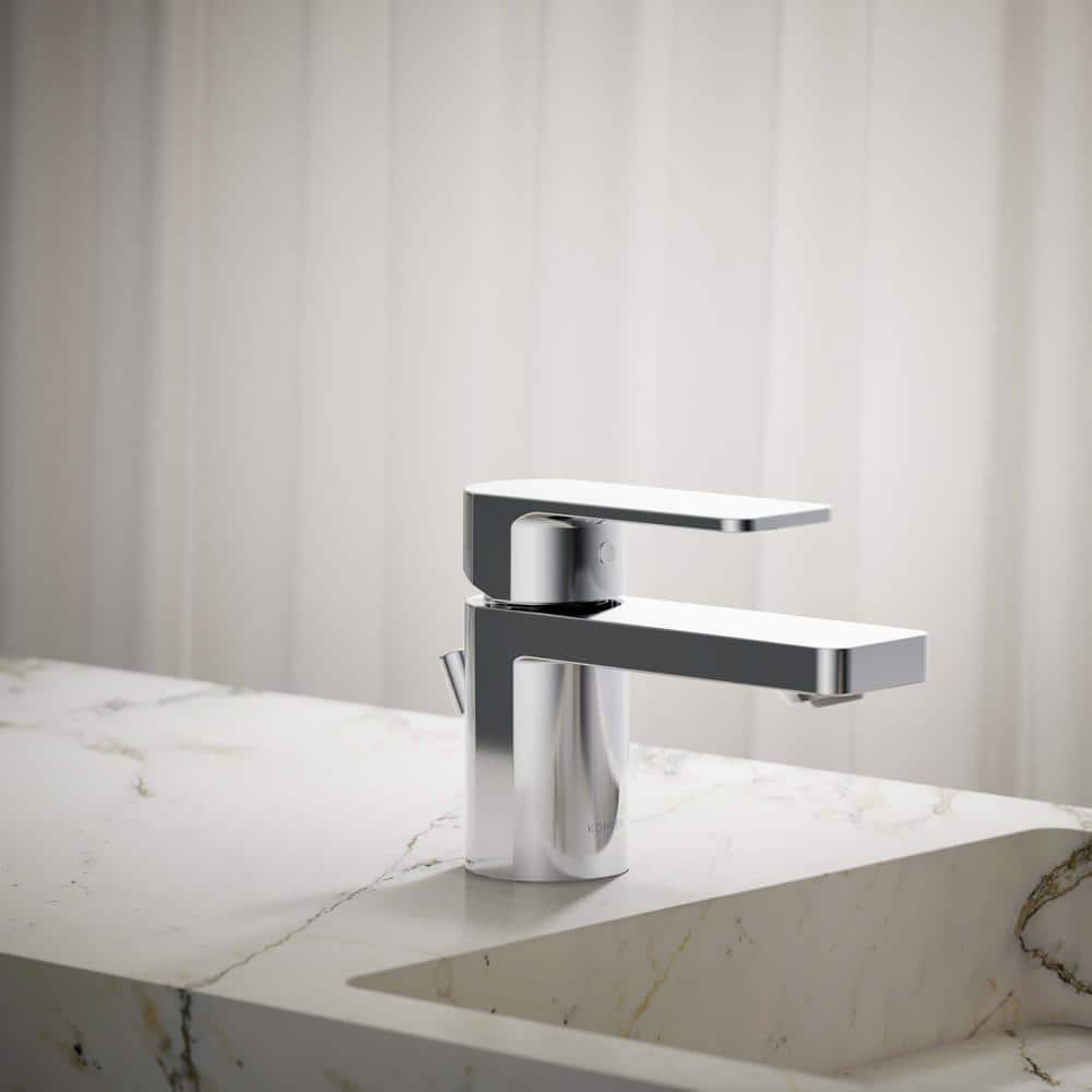 Parallel Polished Chrome Single Hole Bathroom Faucet