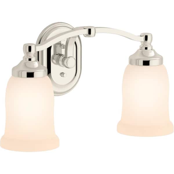 KOHLER Bancroft 2 Light Oil Rubbed Bronze Indoor Bathroom Vanity Light Fixture, Position Facing Up or Down, UL Listed
