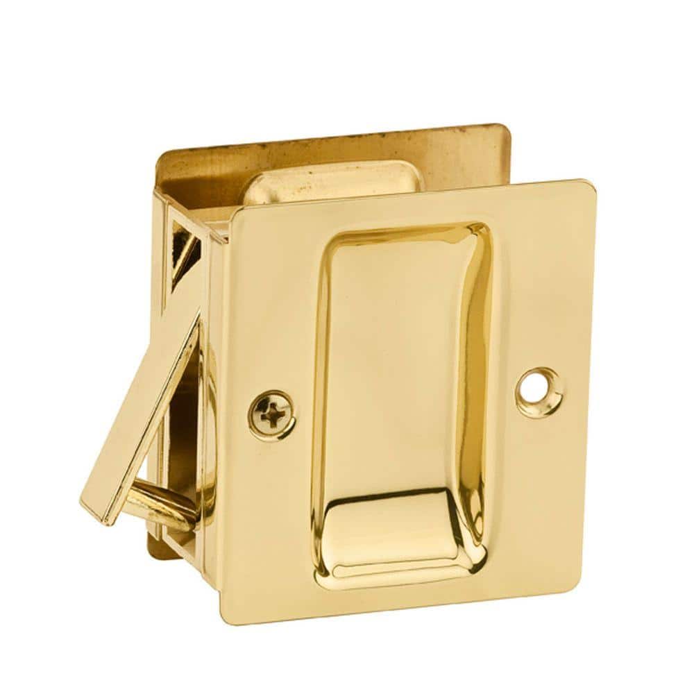 UPC 042049270396 product image for Kwikset Notch Polished Brass Hall/Closet Pocket Door Lock | upcitemdb.com