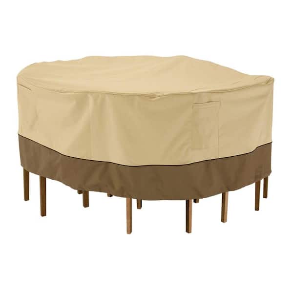 Classic Accessories Veranda 82 in. Dia x 23 in. H Round Patio Table and Chair Set Cover