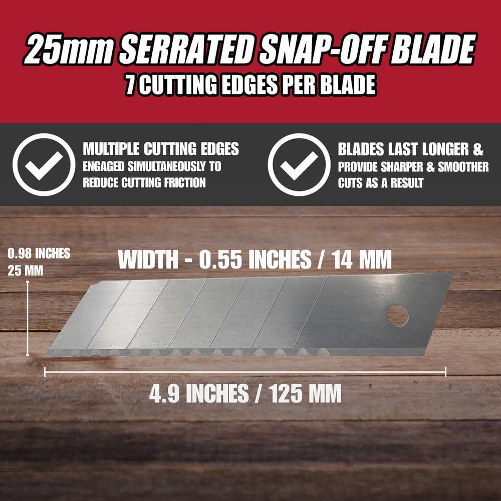 Husky 25 mm Serrated Snap Blades (5-Pack) HKY00063 - The Home Depot