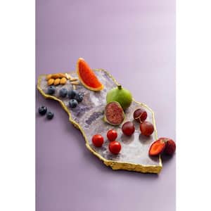Dazzle Amethyst Cheese Board 12 in. x 8 in. with Gold Edges
