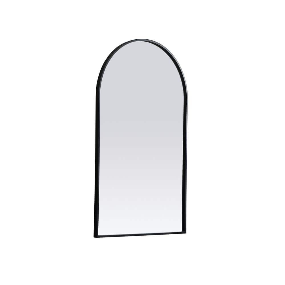 Black Arch Metal Frame Rectangular Wall Mirror