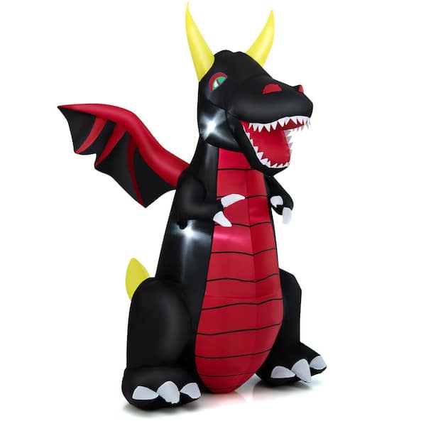 Costway 8 ft. Halloween Inflatable Fire Dragon Giant Blow up