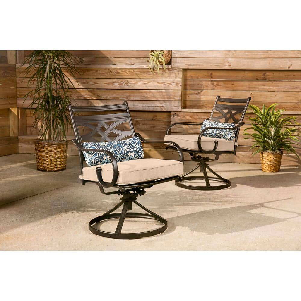 Montclair 7-Piece Black and Tan Steel Outdoor Dining Set