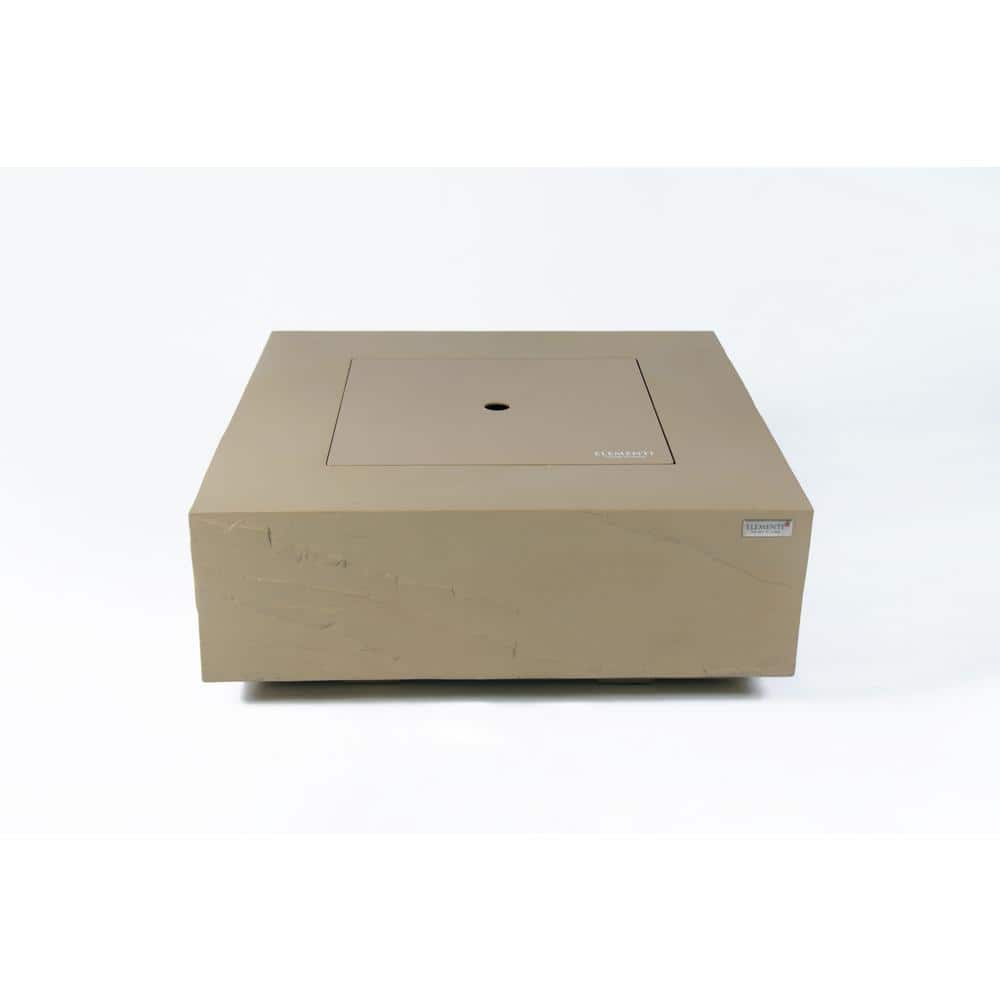 Uluru 40 in. x 40 in. x 15 in. Square Concrete Propane Fire Pit Table in Su