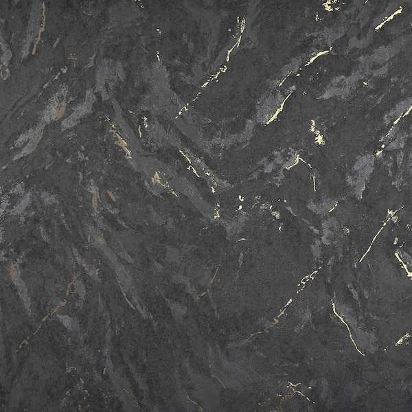 Brewster Stone Black Paper Strippable Roll (Covers 75.6 sq. ft.)