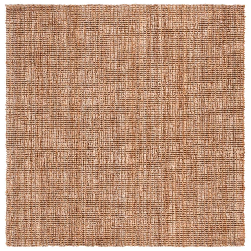 Natural Jute 3' x 3' Square Handmade Flat Woven Rug