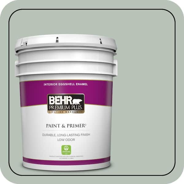 BEHR PREMIUM PLUS 5 gal. #MQ6-18 Recycled Glass Eggshell Enamel Low Odor Interior Paint & Primer