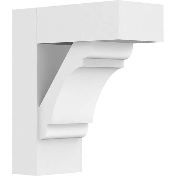 Ekena Millwork Standard Olympic 5 in. W x 14 in. H x 12 in. D Signature Urethane Polyurethane Bracket With Block Ends