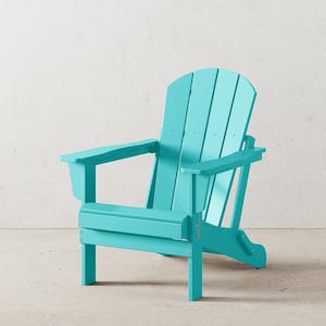 Laguna Fade Resistant Outdoor Patio HDPE Poly Plastic Classic Folding Adirondack Lawn Chair in Turquoise