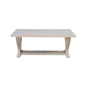 LaCasa 50 in. W X 25 in. D X 20 in. H Unfinished Rectangle Solid Wood Coffee Table