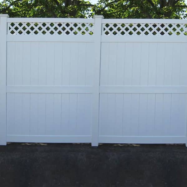 Weatherables 5x5x10 Ft White Vinyl Fence Gate Blank Post