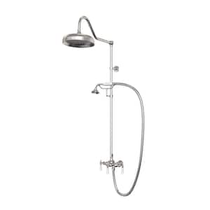 Abbey 10 in. x 34 in. 1/2 in. Shower Faucet Set with Handshower in Brushed Nickel