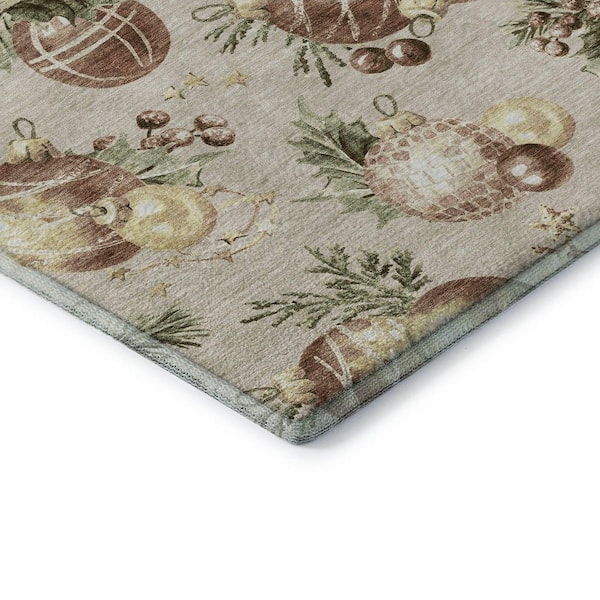 Mayfield Premium Machine Washable Abstract AMF1828 Beige 10 ft. x 14 ft. Area Rug