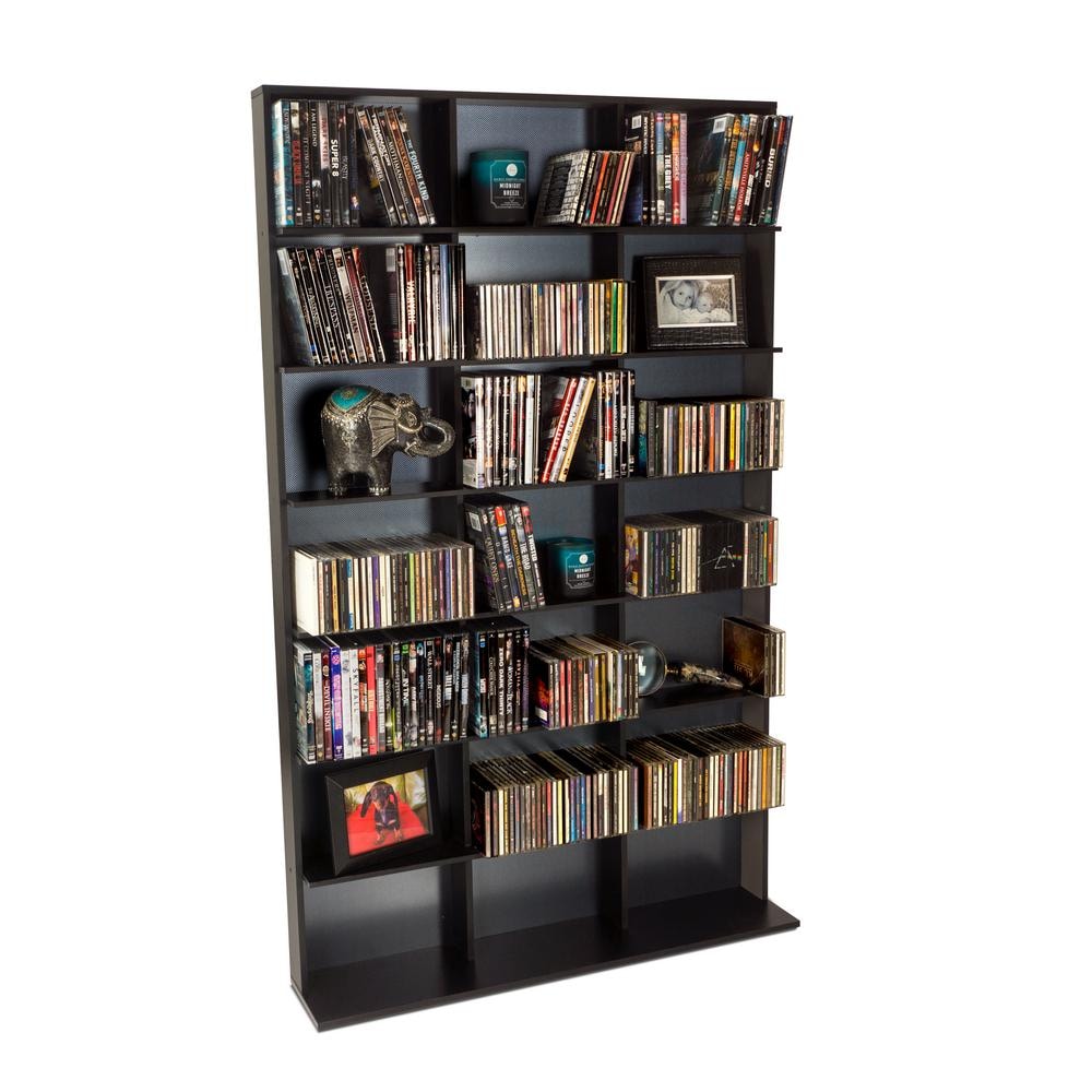 Elite Media Storage Cabinet Medium 609CD's/420DVD's/483 Blu-ray, Black
