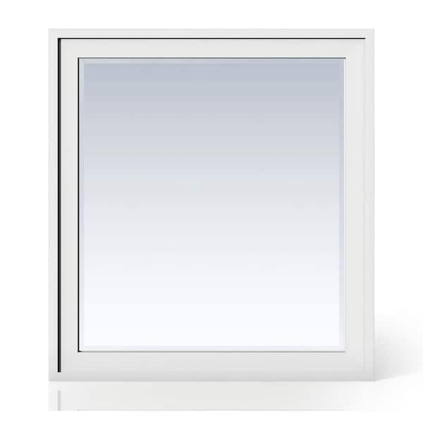 James Martin Vanities Addison 36.0 in. W x 39.0 in. H Framed Rectangular Wall Bathroom Vanity Mirror in Glossy White